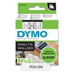 Páska Dymo D1 šířka 6 mm/návin 7m, černá / bílá