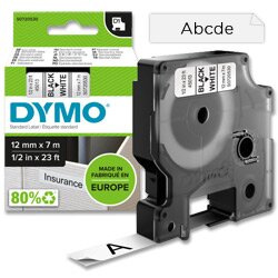 Páska Dymo D1 šířka 12 mm/návin 7m, černá / bílá