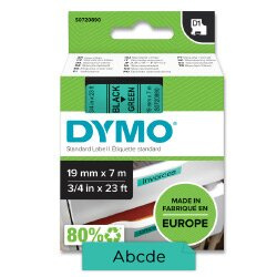 Dymo D1 S0720890 - originální polyesterová páska - 19 mm × 7 m, černo-zelená