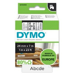 Dymo D1 S0720930 - originální polyesterová páska - 24 mm × 7 m, černo-bílá