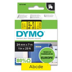 Páska Dymo D1 - žlutá, šířka 24 mm, návin 7 m, černé písmo