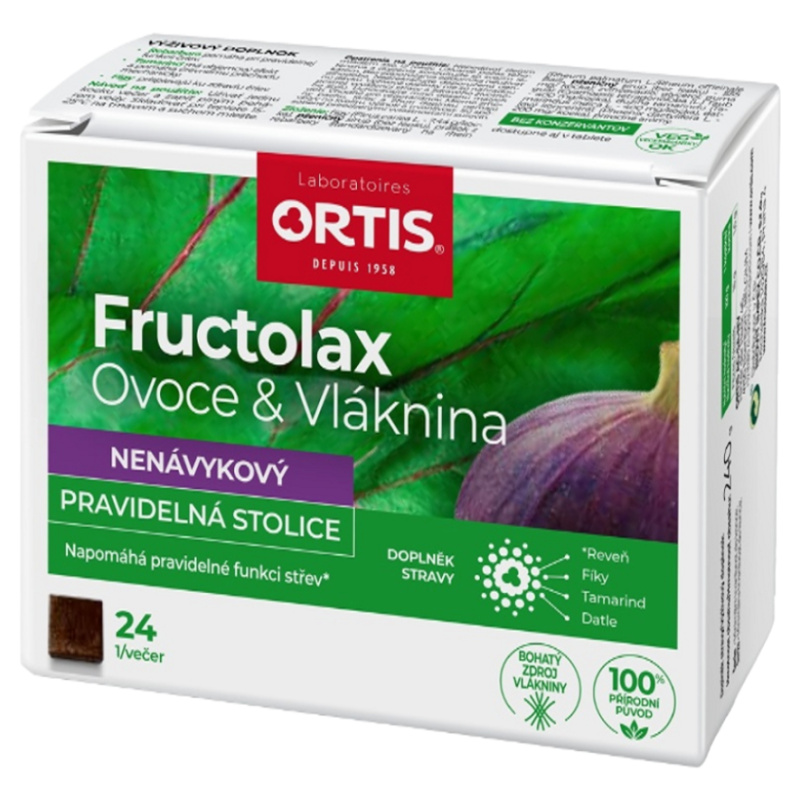 Fructolax Ovoce&Vláknina žvýkací kostky 24ks