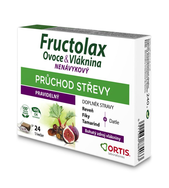Fructolax Ovoce&Vláknina žvýkací kostky 24ks