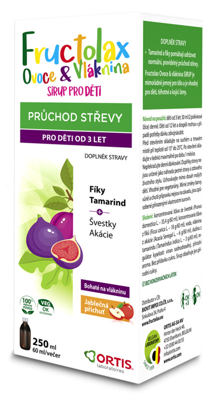 Fructolax Ovoce&Vláknina sirup pro děti 3+r 250ml