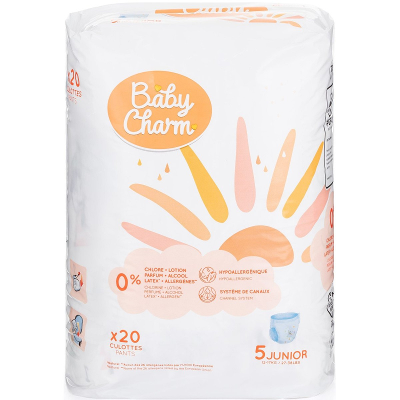 Baby Charm Plenkové kalhotky super dry flex 5 junior pant (12–17 kg)