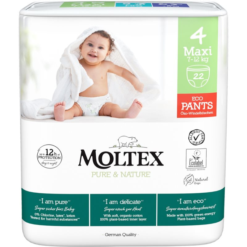 Moltex Pure & Nature natahovací plenkové kalhotky Maxi 7-12 kg (22 ks)