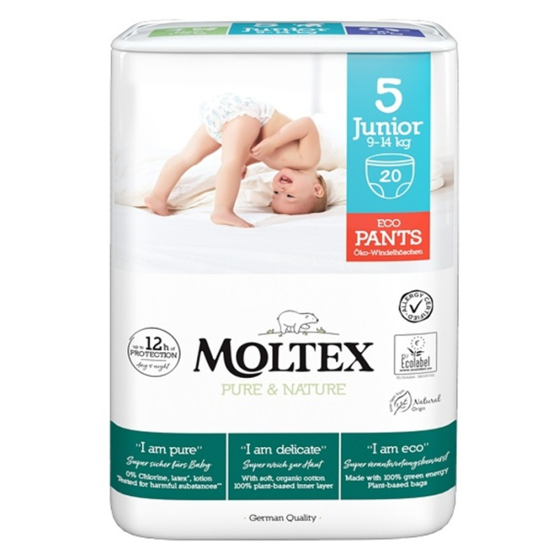 Moltex Pure & Nature natahovací plenkové kalhotky Junior 9-14 kg (20 ks)