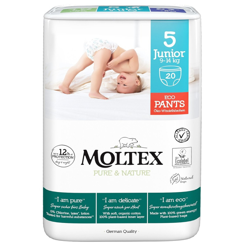 Moltex Pure & Nature natahovací plenkové kalhotky Junior 9-14 kg (20 ks)