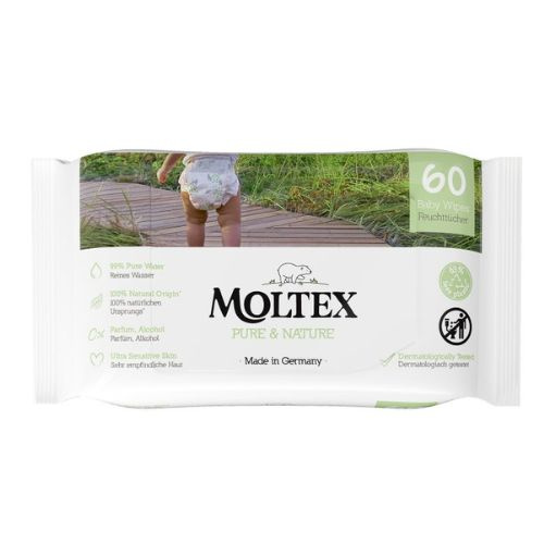 Moltex Pure & Nature EKO vlhčené ubrousky na bázi vody (60 ks)