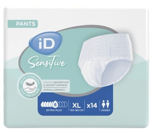 KALHOTKY ABSORPČNÍ ID PANTS X-LARGE EXTRA PLUS 6 KAPEK BOKY 130-180CM,1700ML,PRODYŠNÉ,14KS
