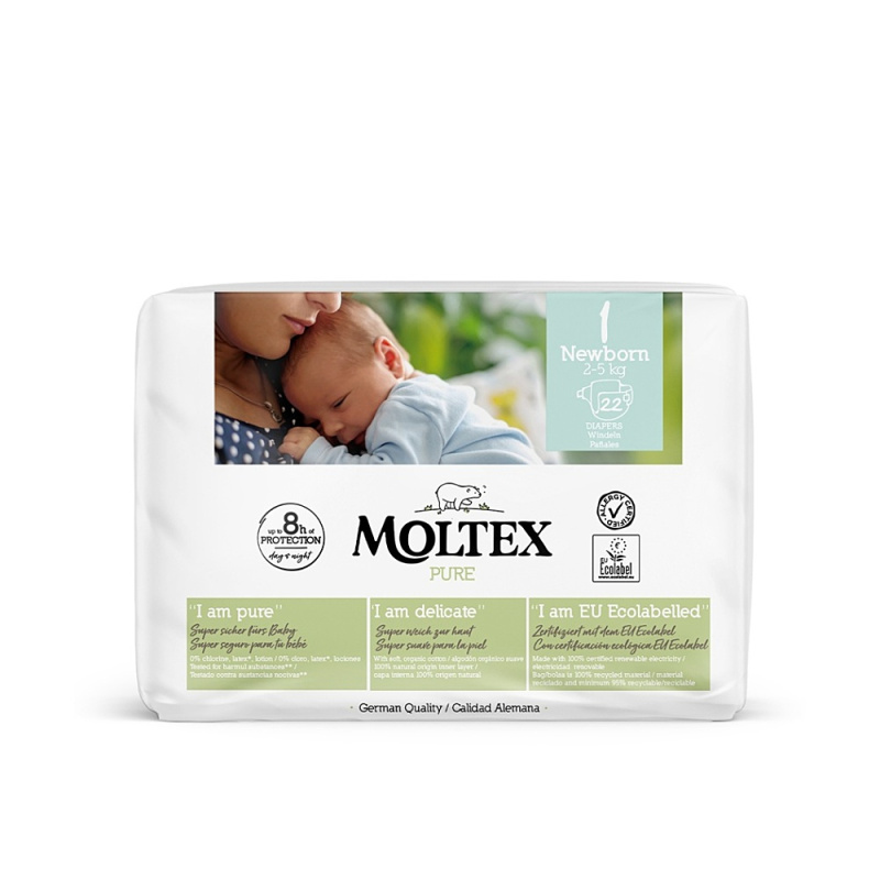 MOLTEX Plenky pure newborn 2-5 kg 22 kusů