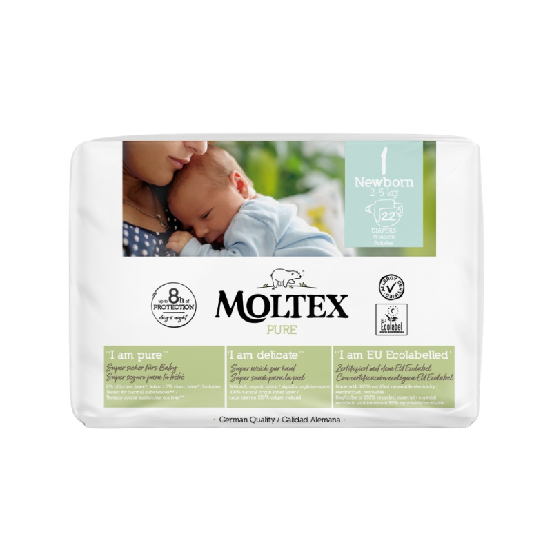 MOLTEX Plenky pure newborn 2-5 kg 22 kusů