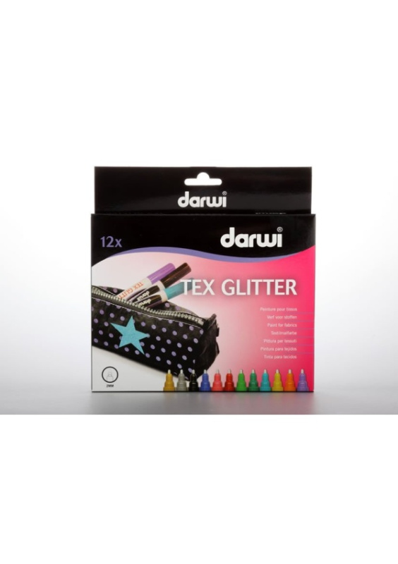 DARWI TEX GLITTER fixy na textil  sada 12 x 6 ml DAVER, spol. s r.o.