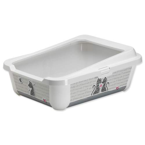 Toaleta MAGIC CAT Cats In Love s okrajem šedá 51x39x19cm