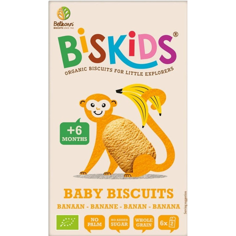 Biskids BIO Dětské celozrnné sušenky s banánem bez přidaného cukru