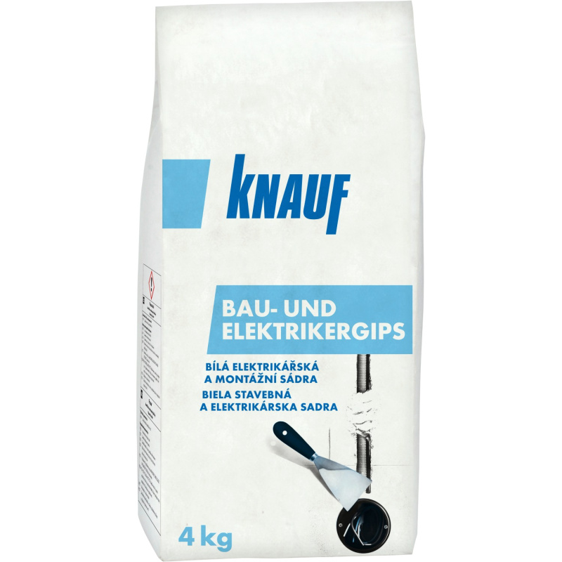 Rychletuhnoucí montážní sádra Knauf Bau- und Elektrikergips bílý 4 kg