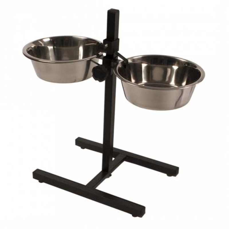 Duvo+ Nerezové misky s nastavitelným stojanem 56cm 2x24cm