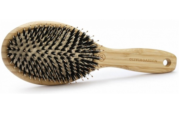 Olivia Garden Bamboo Touch plochý kartáč na vlasy a vlasovou pokožku S 1 ks