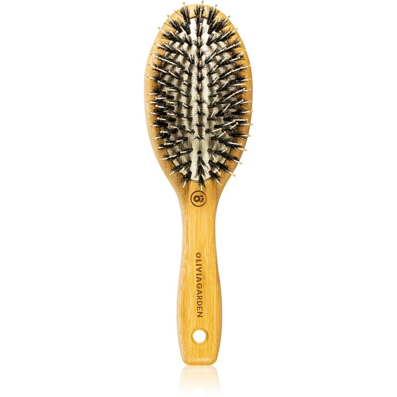 Olivia Garden Bamboo Touch plochý kartáč na vlasy a vlasovou pokožku S 1 ks