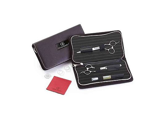 Nůžky Olivia Garden Pro Set Silcut 5.00+6,35 LEVÉ - stříbrné
