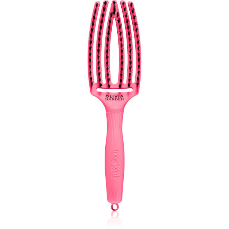 Olivia Garden Fingerbrush L´amour plochý kartáč na vlasy Hot Pink 1 ks