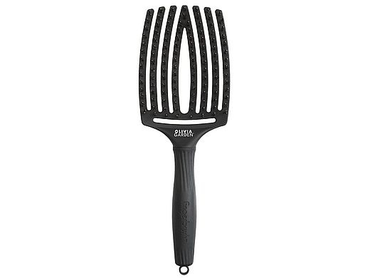 Olivia Garden Fingerbrush Boar & Nylon kartáč na vlasy s nylonovými a kančími štětinami Full Black L 1 ks