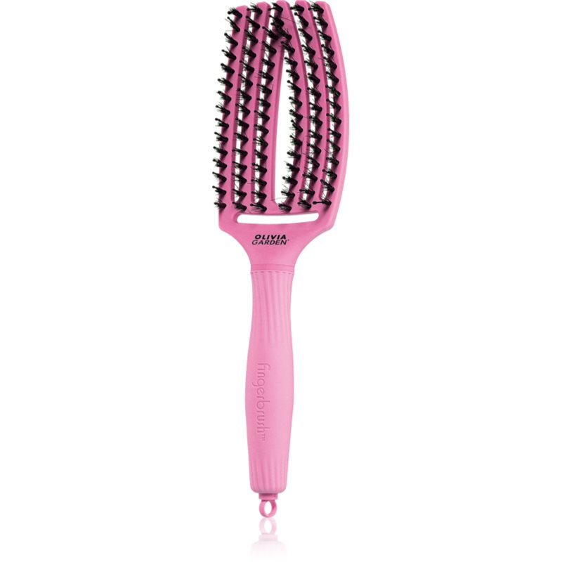 Olivia Garden Fingerbrush Boar & Nylon kartáč na vlasy s nylonovými a kančími štětinami Celestial Pink 1 ks