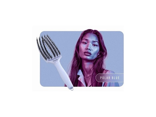 Olivia Garden Fingerbrush Boar & Nylon kartáč na vlasy s nylonovými a kančími štětinami Polar Blue 1 ks