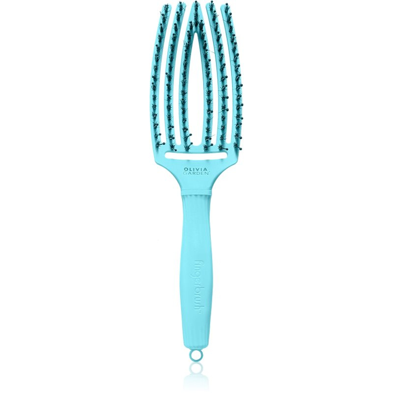 Olivia Garden Fingerbrush Boar & Nylon kartáč na vlasy s nylonovými a kančími štětinami Dolce Vita Blue Sky 1 ks