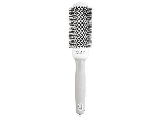 Olivia Garden Expert Shine Wavy Bristles White&Grey kartáč na vlasy průměr 35 mm 1 ks