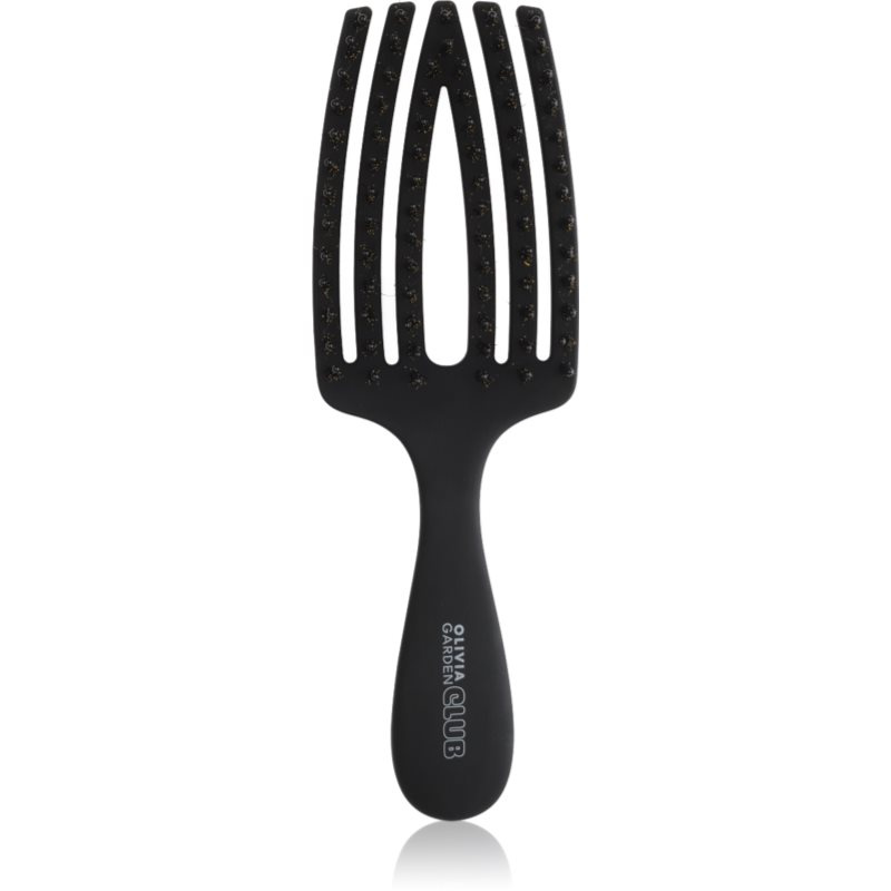 Olivia Garden Club The Nomad Detangling&Shine Fingerbrush plochý kartáč na vlasy Black 1 ks