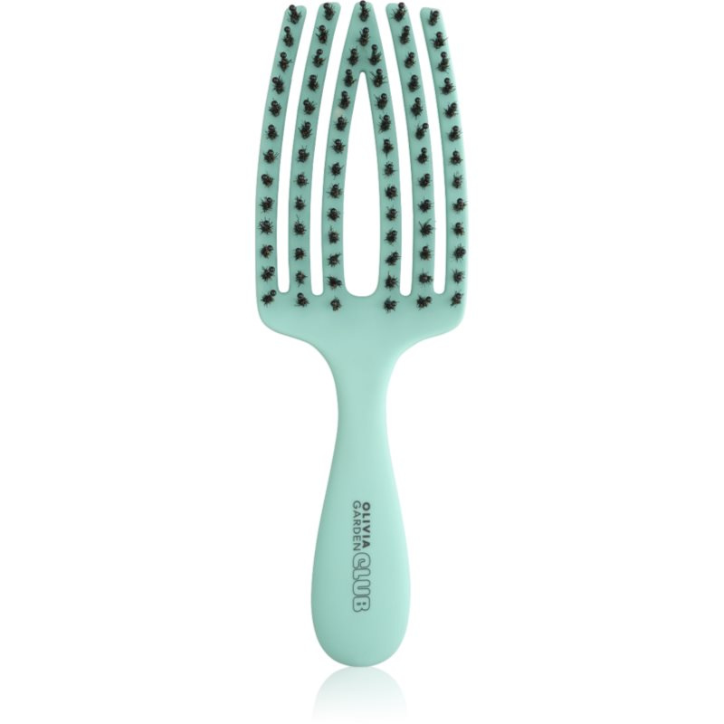 Olivia Garden Club The Nomad Detangling&Shine Fingerbrush plochý kartáč na vlasy Mint 1 ks