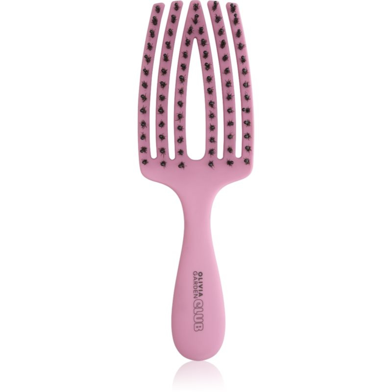 Olivia Garden Club The Nomad Detangling&Shine Fingerbrush plochý kartáč na vlasy Pink 1 ks