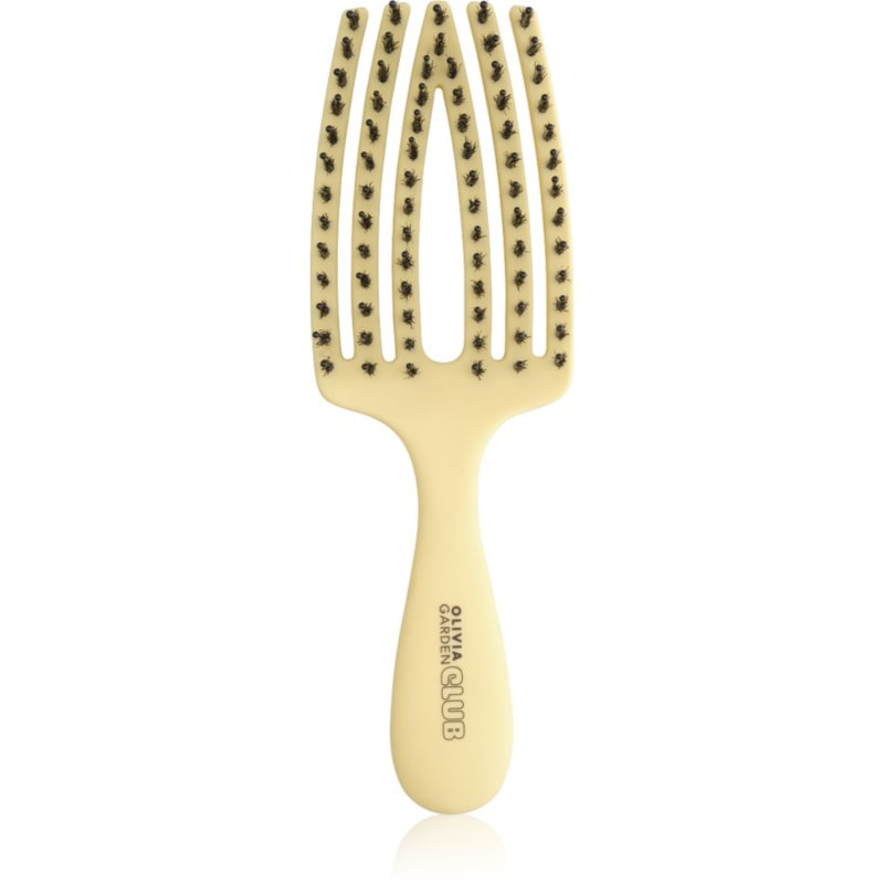 Olivia Garden Club The Nomad Detangling&Shine Fingerbrush plochý kartáč na vlasy Yellow 1 ks