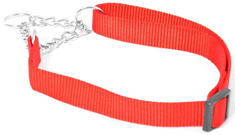 Obojek nylon polostahovací Červená DUVO+ 1,5 x 30-40 cm