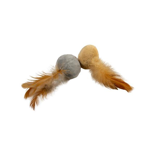 Hračka cat Cushy míček s peřím Duvo+ 1 ks