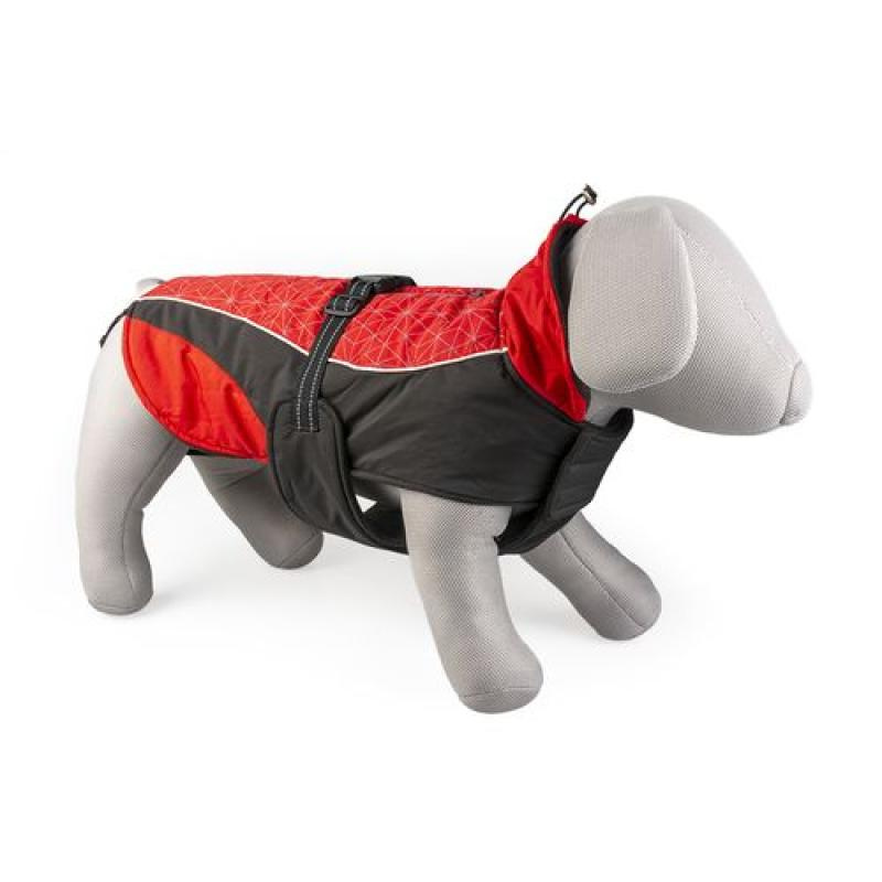 Duvo+ nepromokavá vesta pro psy XL 70cm červená/černá