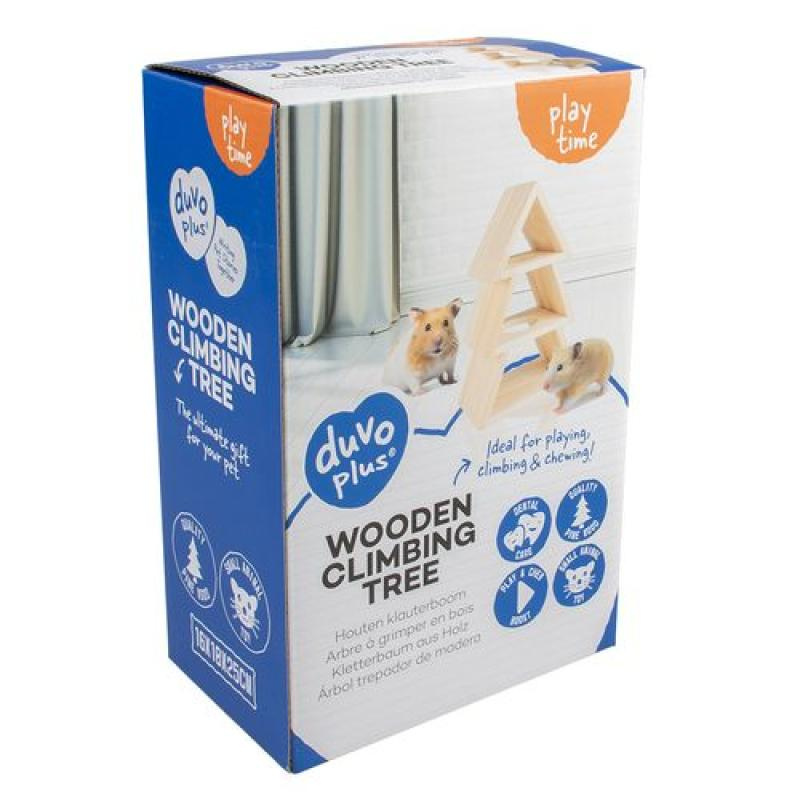Duvo+ Dřevěná lezecká stěna pro hlodavce 16x10x25cm stromek