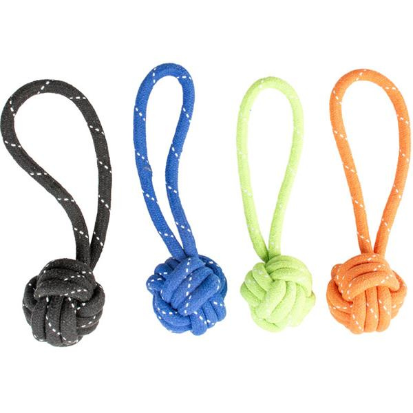 Hračka lano Míč uzel s poutkem mix 44 cm Duvo+