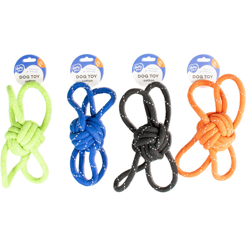 Hračka lano míč uzel + 4 smyčky mix 25,5, cm Duvo+