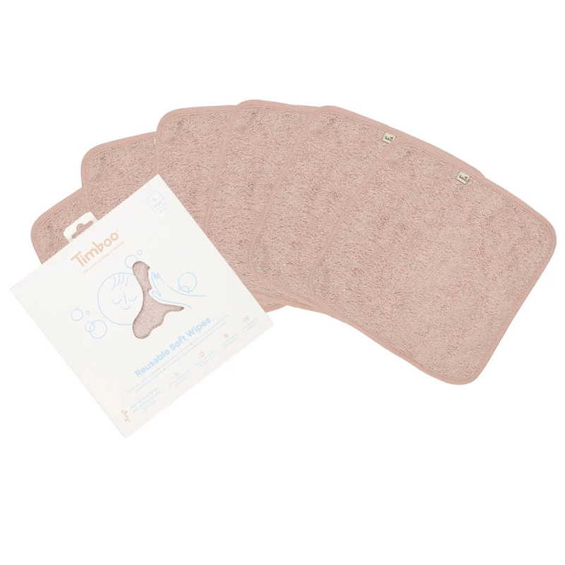 Timboo opakovaně použitelné měkké ubrousky misty rose (6 ks)