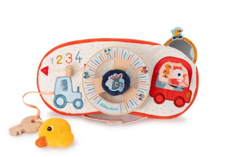 Lilliputiens Textilní panel s volantem - farmářské auto