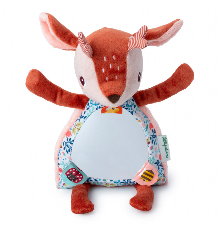 Textilní hračka jelínek Stella se zrcátkem