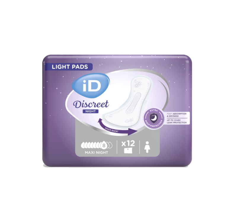iD Discreet Light Maxi Night inkontinenční vložky 12 ks