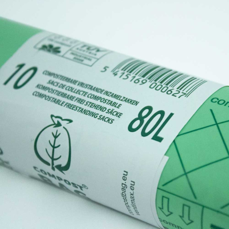 Compost Bag Company Kompostovatelné pytle na odpadky 80l, snadné zavazování, 10ks