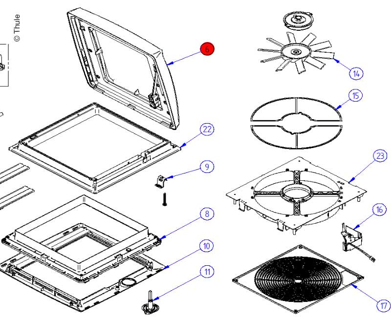 THULE Náhradní sklo Omnivent bílé
