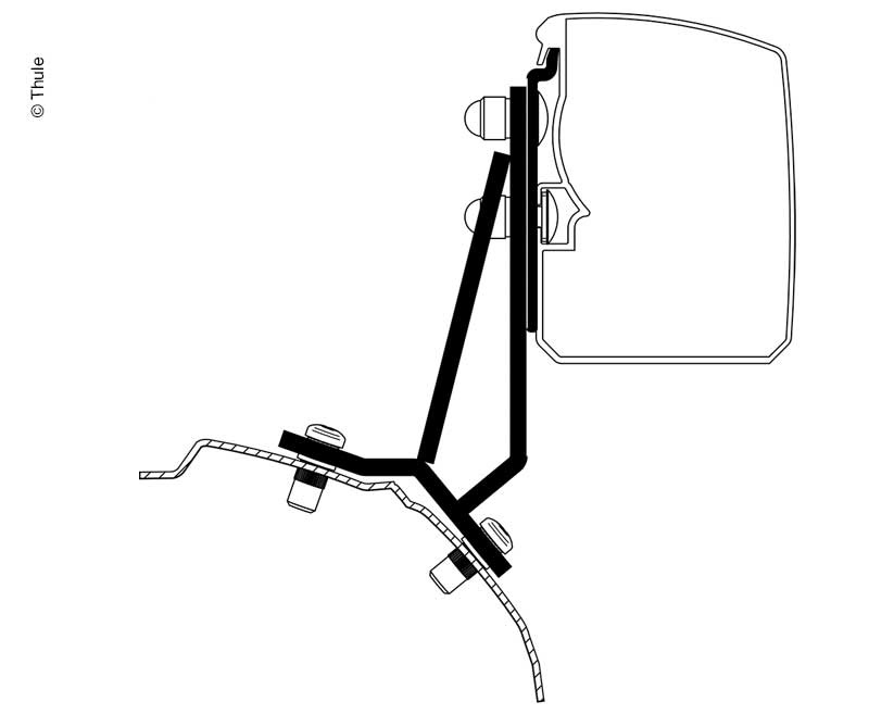 Markýza Thule 3200, adaptér Ford Transit/Tourneo Custom Fixed RHD