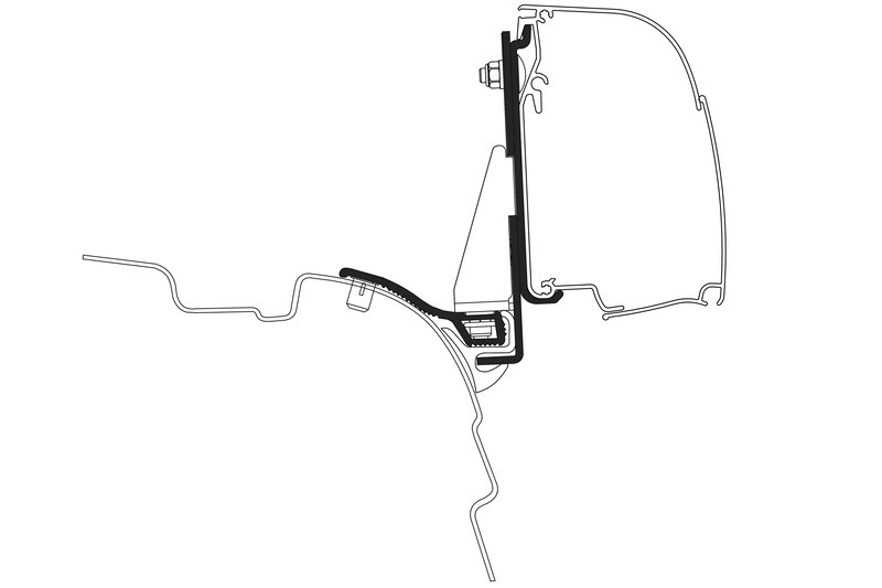 Adaptér pro markýzu Thule 4200 s multirail lištou na vozidle pro VW T5/T6 a Mercedes Vito Varianta: Mercedes Vito