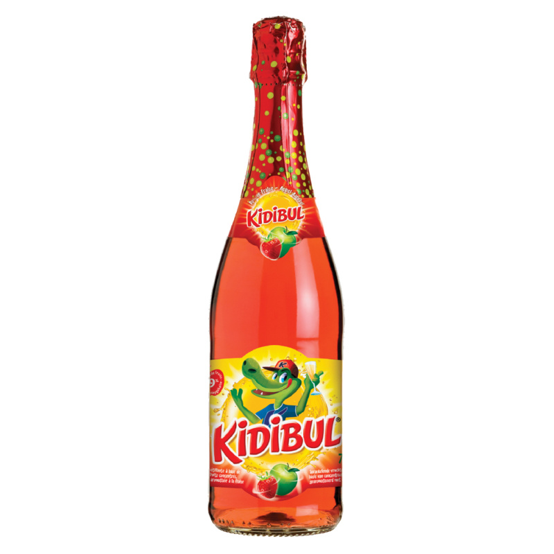 KIDIBUL Dětský šumivý nápoj jablko a jahoda 750 ml