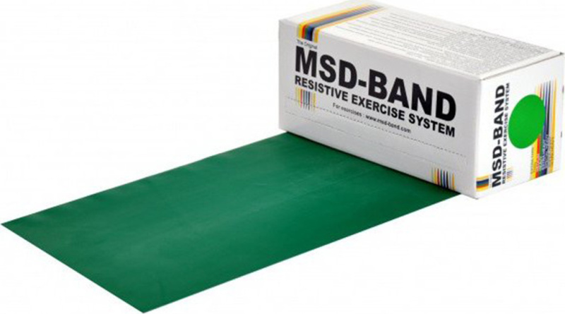 MSD BAND Cvičební pás MSD-BAND Latex Free 5,5m tuhý, zelený (krabička)
